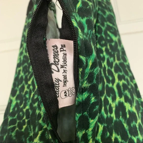 Deadly Dames designed by Micheline Pitt green leopard swing halter XS - Picture 3 of 7